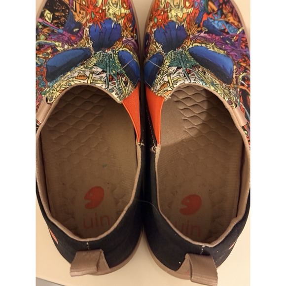 UIN Toledo I Colorful Skull Canvas Art Slip Ons Women 9 EU 40.5 Travel Shoes - Picture 9 of 11